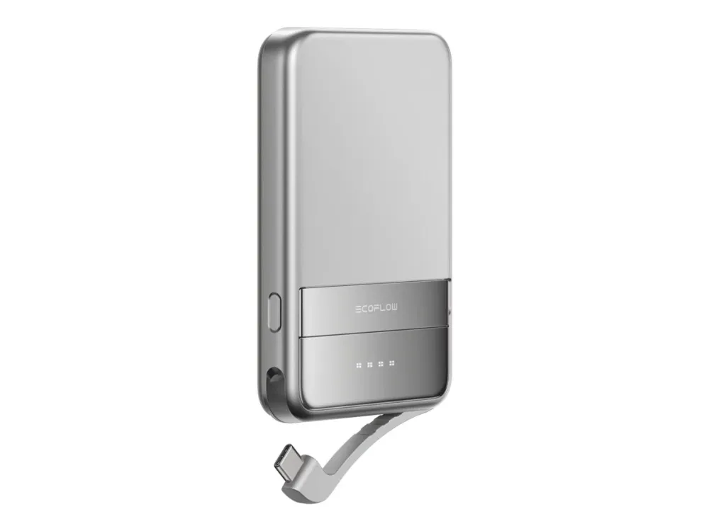 EcoFlow Rapid 5k - 30W- Qi2 - Wireless Charging Nødlader - Sølv - 5000 mAh