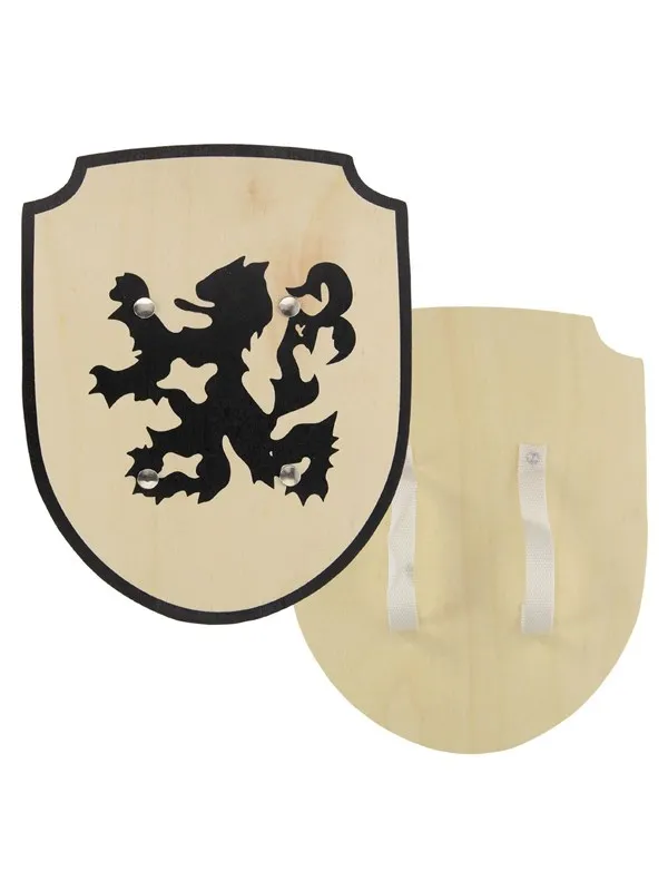Playwood - Wooden Shield Lion with Fabric Handle
