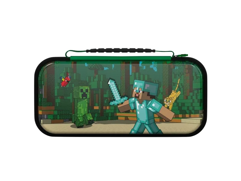 PDP Travel Case Plus GLOW - Minecraft Forest Battle - Miscellaneous Bag - Nintendo Switch