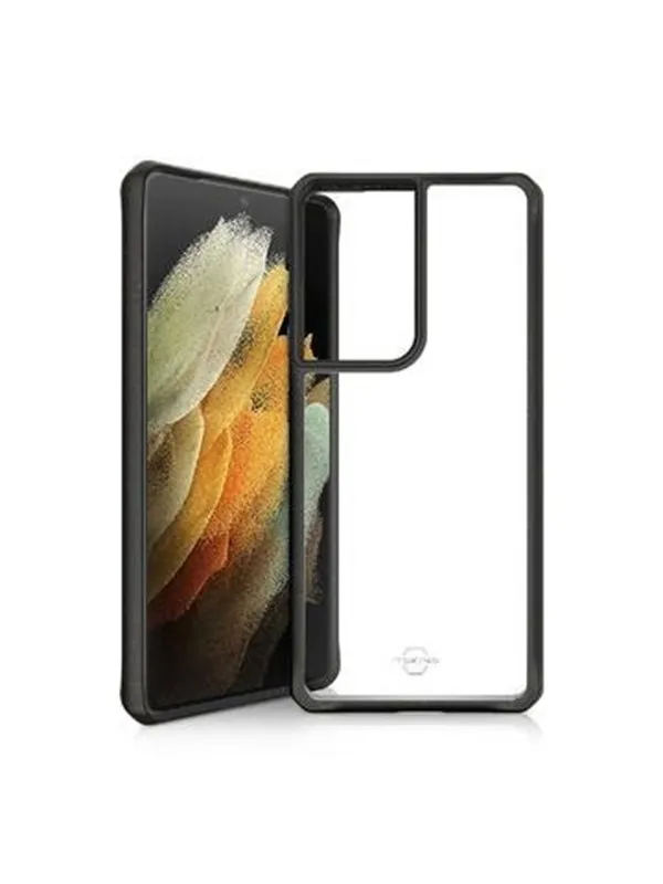 ITSKINS FERONIABIO PURE Cover for Samsung Galaxy S21 Ultra 4G / 5G®. Black and transparent