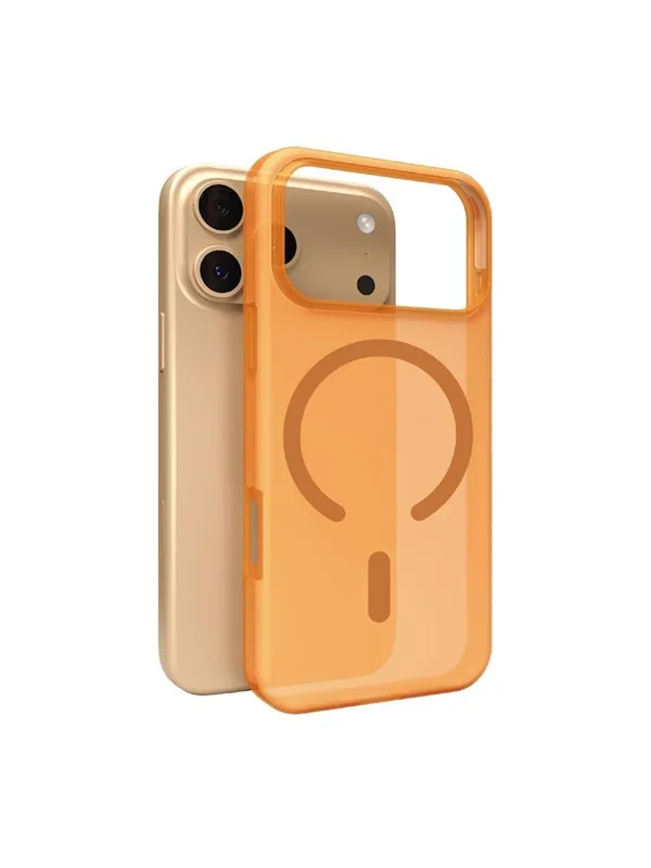 Puro Daylight Magsafe Compatible Silicone Case for iPhone 17 Pro Max - Translucent Orange