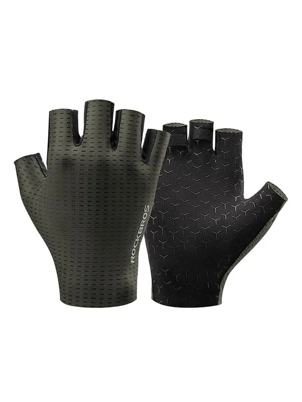 Rockbros Breathable Short Finger Cycling Gloves Size: M - Green