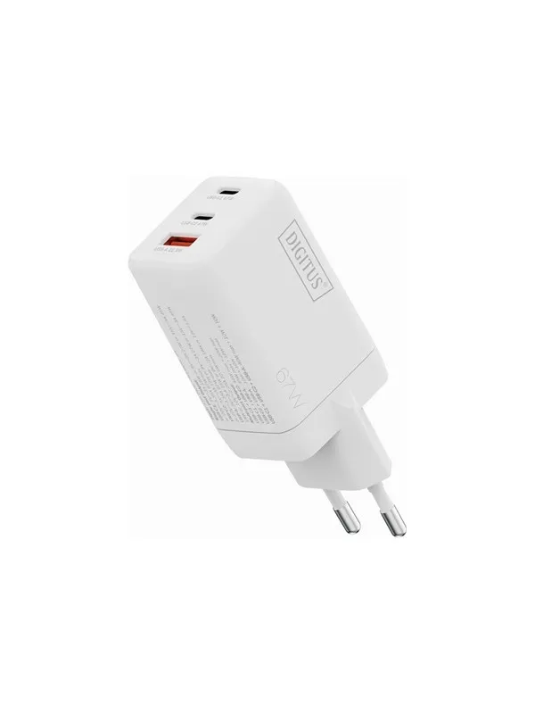 DIGITUS power adapter - GaN - 2 x USB-C USB - 67 Watt