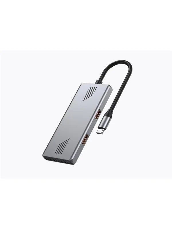 Gembird 4-port A + C USB 3.2 (Gen 2) Type-C hub USB-hub - 4 porter - Grå