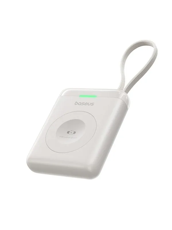Baseus EnerFill FW11 5W Power Bank for Apple Watch with Built-in Cable - White Nødlader - Hvit