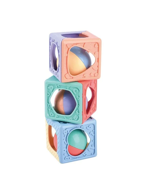 PLAY go Stacking Blocks with Rattle - 3pcs.