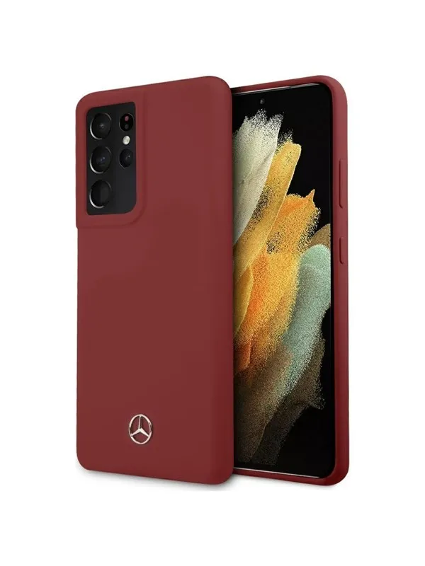 Mercedes Silicone Line Case for Samsung Galaxy S21 Ultra - Red