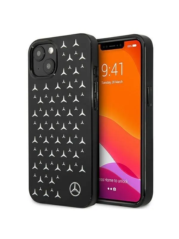 Mercedes Silver Stars Pattern Case for iPhone 13 mini - Black