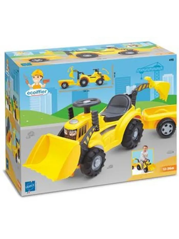 Ecoiffier Ride-on excavator with trailer
