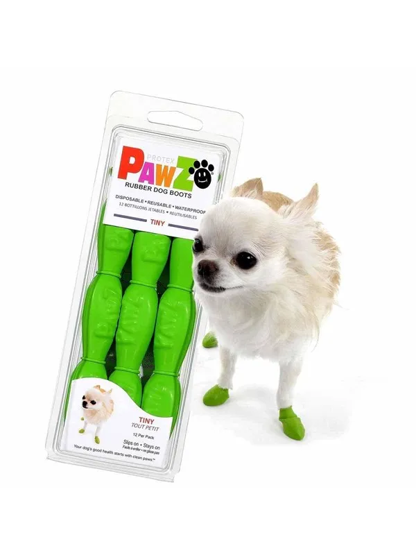 PawZ - Rubber Dog Boots - Tiny - Apple Green - 12 pcs