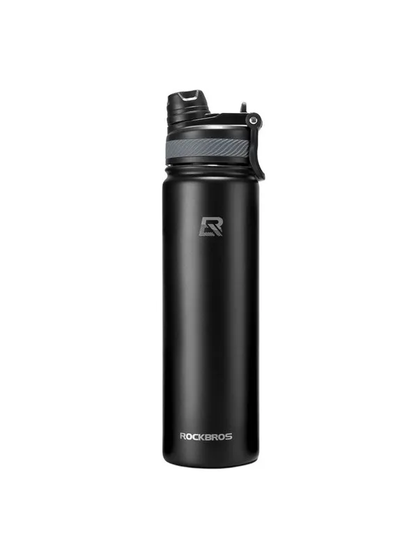 Rockbros 35210029002 thermal bicycle bottle for drinks 650 ml - black