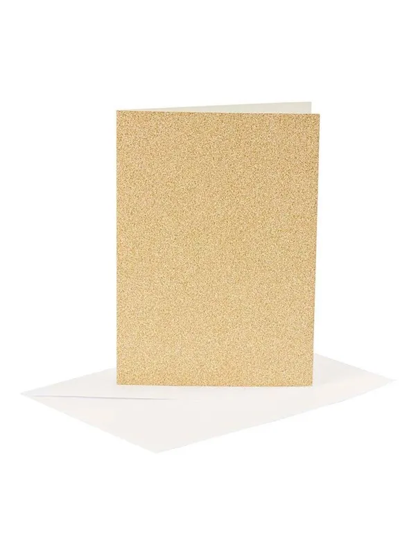 Creativ Company Cards and Envelopes 10.5x15cm Glitter Gold - 4 pcs.