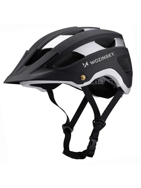 Wozinsky MTB Bicycle Helmet with Detachable Visor Light 57-62 cm - Black and Silver