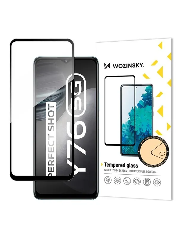 Wozinsky Super Durable Full Glue Tempered Glass Full Screen Protector with Frame Case Friendly Vivo Y76 5G / Y76s / Y74s Black