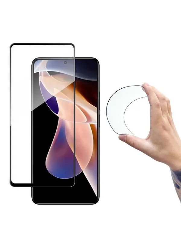 Wozinsky Full Cover Flexi Nano Glass Film Tempered Glass with Frame Xiaomi Redmi Note 11 Pro+ / 11 Pro Clear