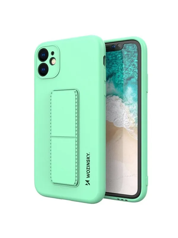Wozinsky Kickstand Case Silicone Case with Stand Samsung Galaxy A22 4G Mint Case