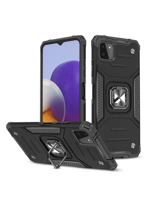 Wozinsky Ring Armor Armored Hybrid Case Cover + Magnetic Holder Samsung Galaxy A22 4G Black