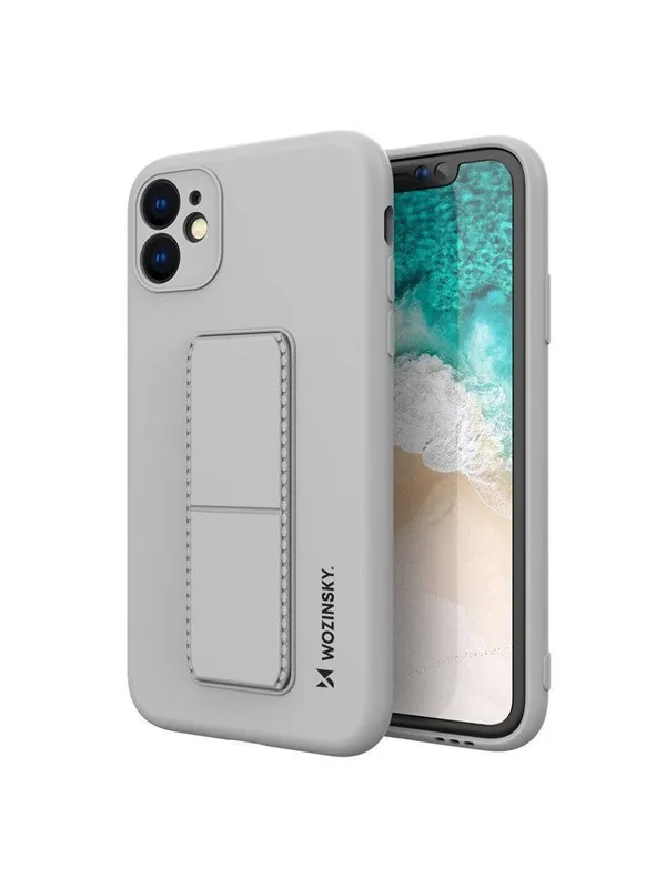 Wozinsky Kickstand Case Silicone Case with Stand Case Samsung Galaxy A32 4G Grey