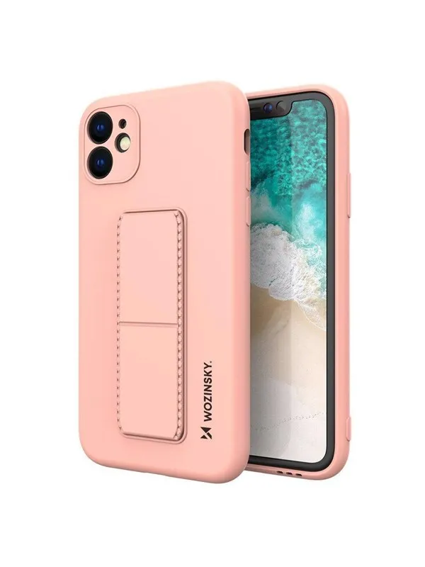 Wozinsky Kickstand Case Silicone Case with Stand Case Samsung Galaxy A72 4G Pink