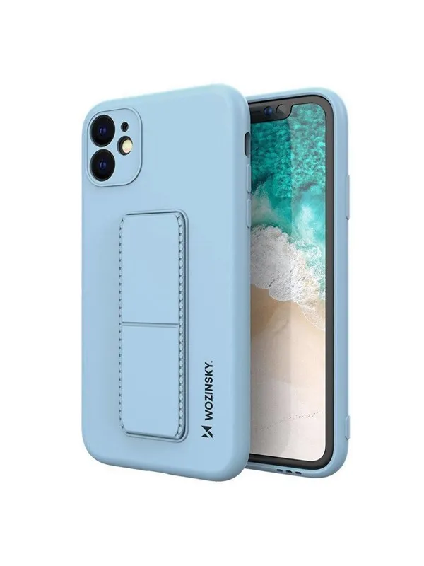 Wozinsky Kickstand Case Silicone Case with Stand Case Samsung Galaxy A72 4G Light Blue