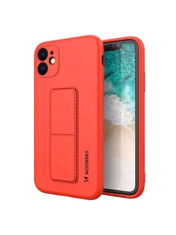 Wozinsky Kickstand Case Silicone Case with Stand Case for Samsung Galaxy A72 4G Red
