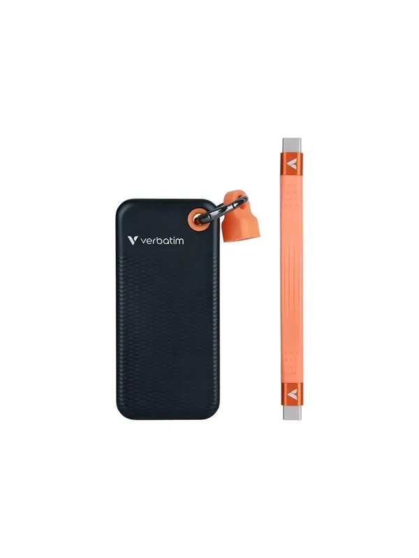 Verbatim Pocket SSD - 256GB - USB 3.2 Gen 2 - Svart / Oransje
