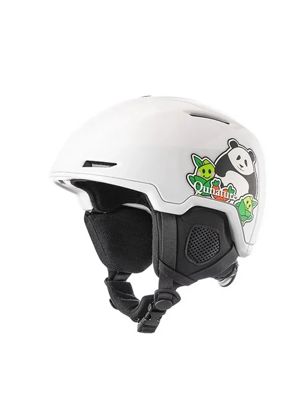 Rockbros Qunature 10130003005 Ski Helmet with Earmuffs Panda Snowboard for Kids Size M - White