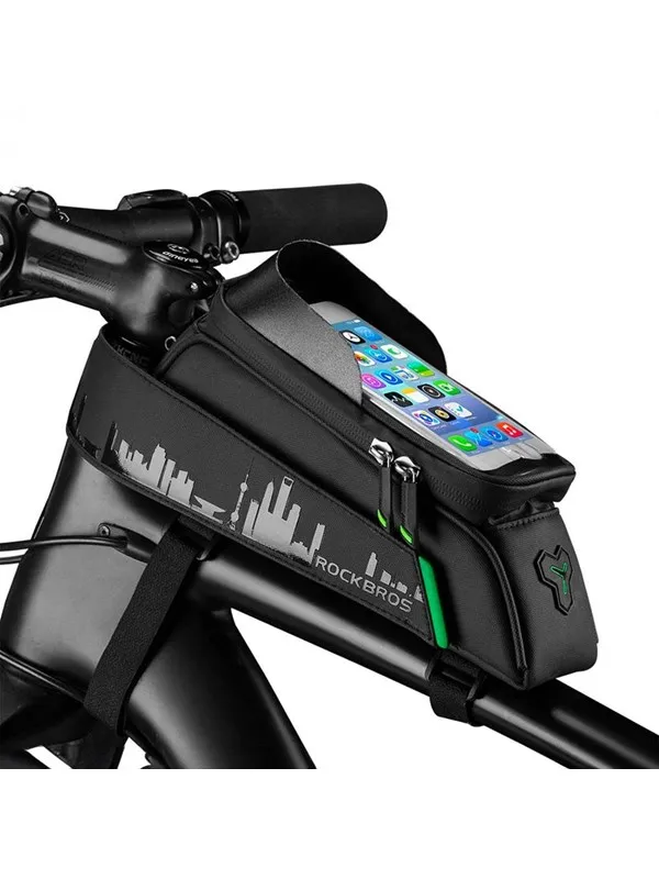 Rockbros 029-1BK bicycle bag for frame with phone cover - black