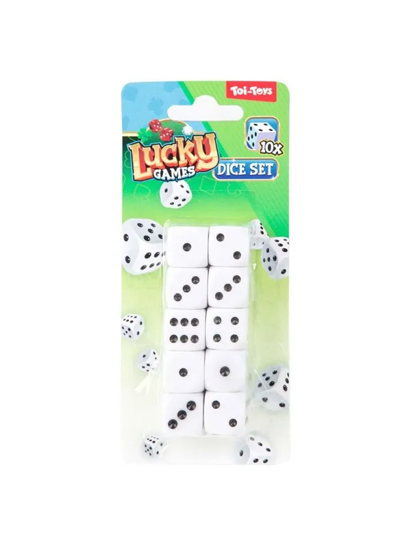 Toi-Toys Lucky Games Dice on Card 10 pcs.