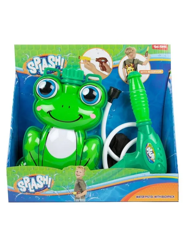 Splash Water Gun Giraffe/Kikker with Backpack Reservoir - Assorted