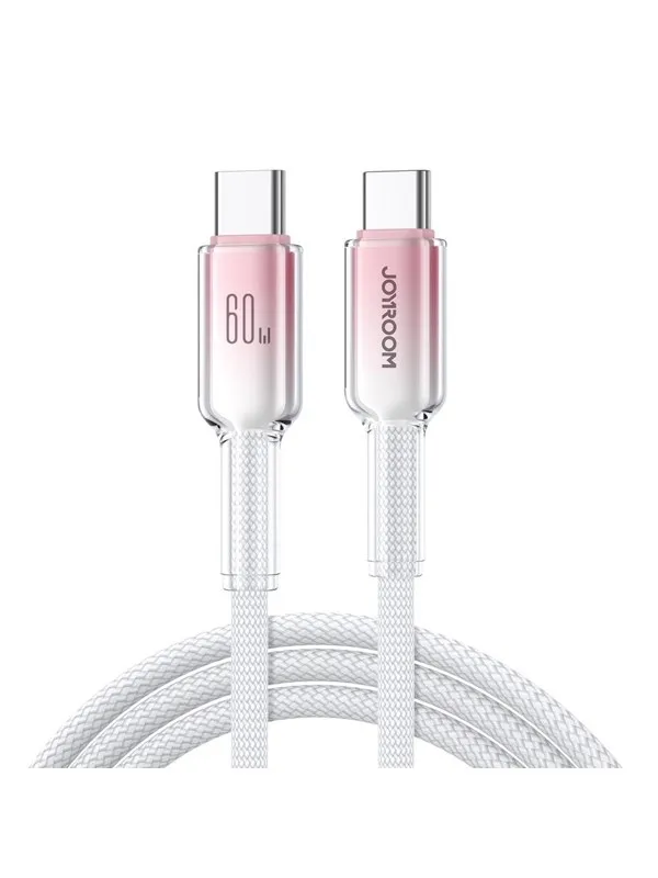 Joyroom S-A42 Crystal-Clear Series 60W USB-C - USB-C cable 1.2m - white
