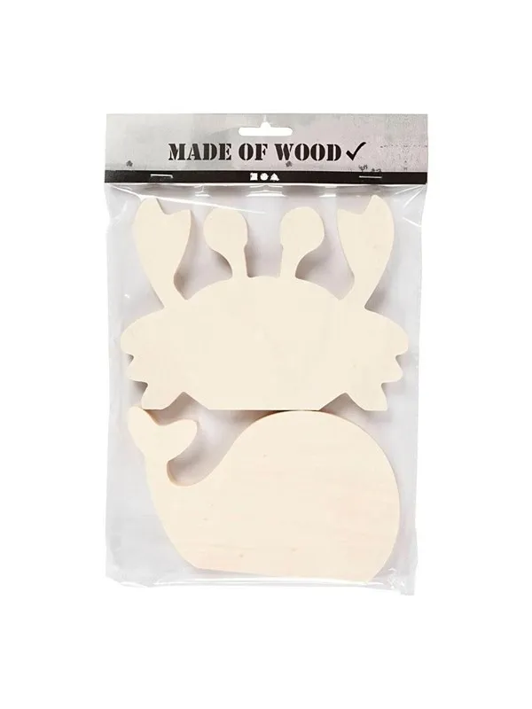 Creativ Company Wooden Sea Animals Crab and Whale 2pcs.