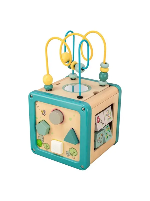Playwood Wooden Activity Cube with Bead Frame