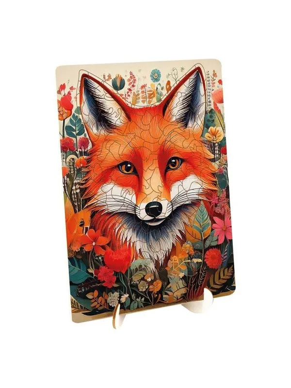 Creative Craft Group Wooden Puzzle Fox - Unique Shapes - 130 pcs. Tre