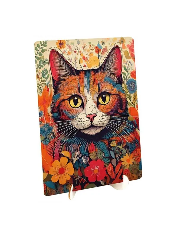 Creative Craft Group Wooden Puzzle Cat - Unique Shapes - 130 pcs. Tre