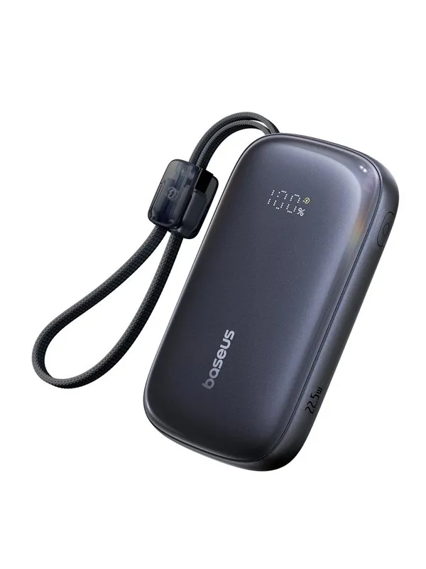 Baseus EnerFill FC21 Qpow 3 Ultra 20000mAh 22.5W Powerbank with Display and Cable Included - Black Nødlader - Svart - 20000 mAh