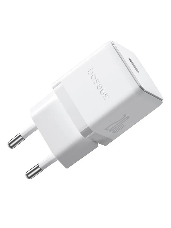 Baseus Palm 1C 20W Wall Charger (with  Mini White USB-C 60W (20V/3A) 1m Cable) - White