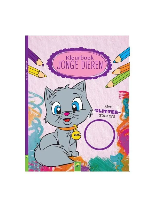 Wins Holland Coloring Book Young Animals with Glitter Stickers