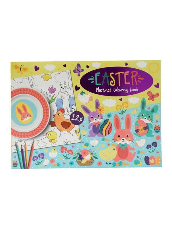 Wins Holland Placemats Coloring Book Easter 12 pcs.