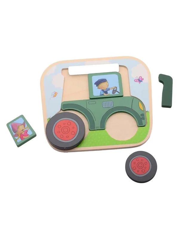 Johntoy Fien & Teun Wooden Tractor Puzzle