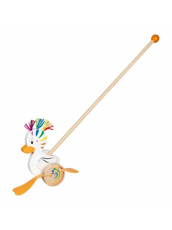 Goki Wooden Push Toy Duck Lou
