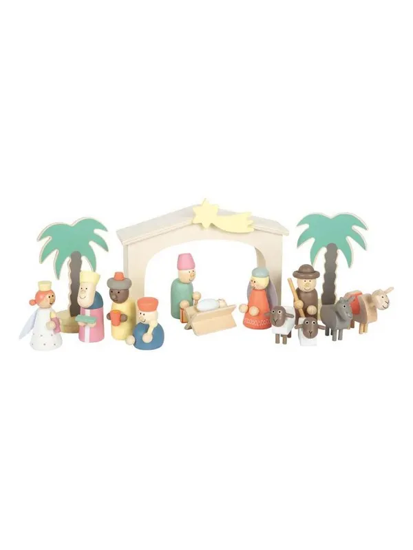 Small Foot - Wooden Crib Christmas Story Playset