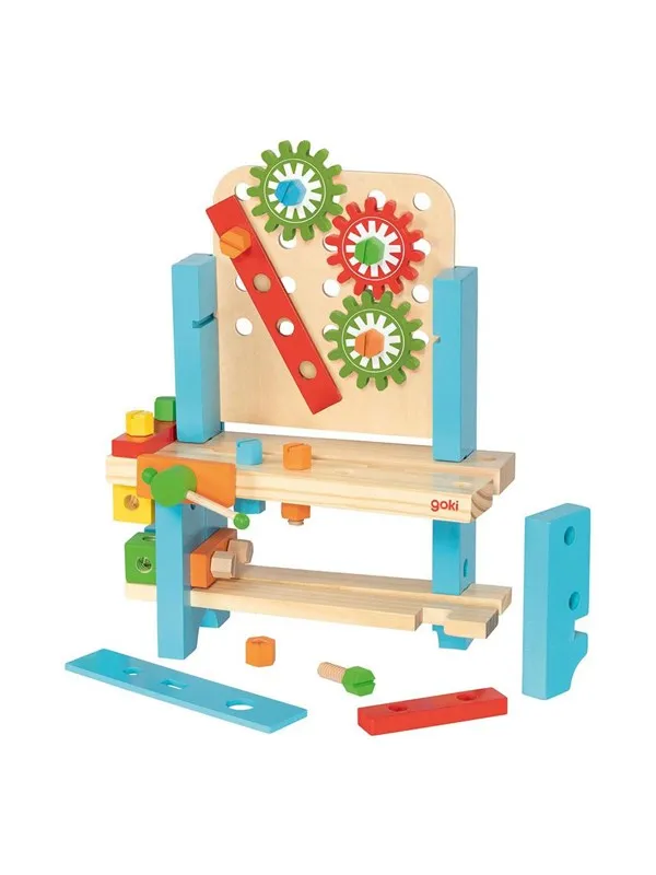 Goki My First Wooden Workbench 57pcs.