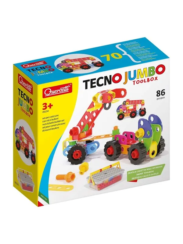 Quercetti Tecno Jumbo with Storage Box 84pcs.