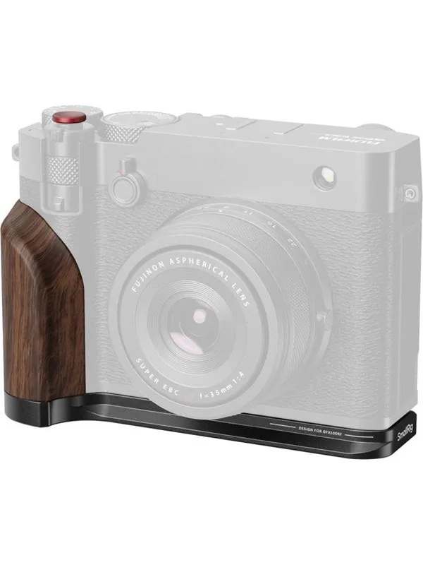 SmallRig 5266 L-Shape Mount Plate with Wooden Handle for FUJIFILM GFX100RF Black