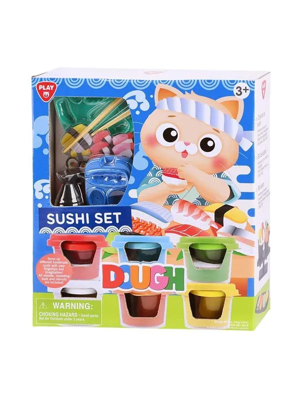 Playgo Sushi Clay Set - 6 Clay Pots