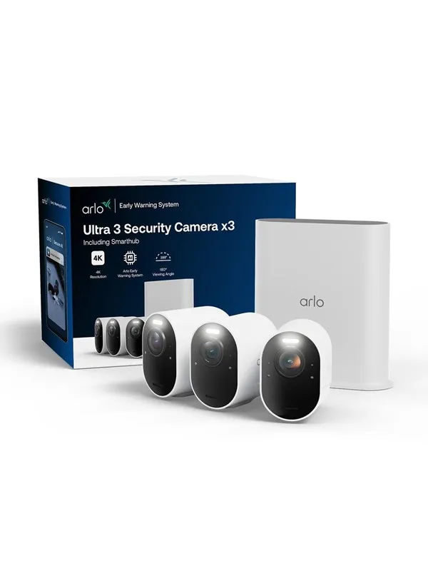 Arlo Ultra 3 Overvåkningskamera, 3-pakning