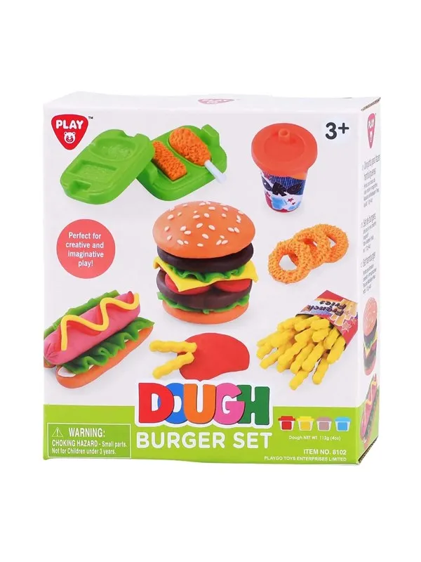 Playgo Hamburger Clay Set - 4 Clay Pots