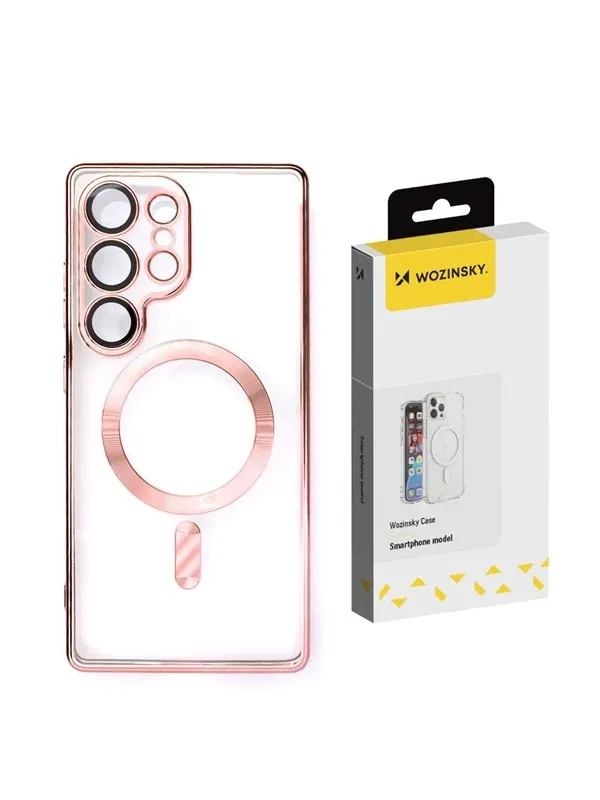 Wozinsky Electroplated Case with Magsafe for Samsung Galaxy S25 - Pink