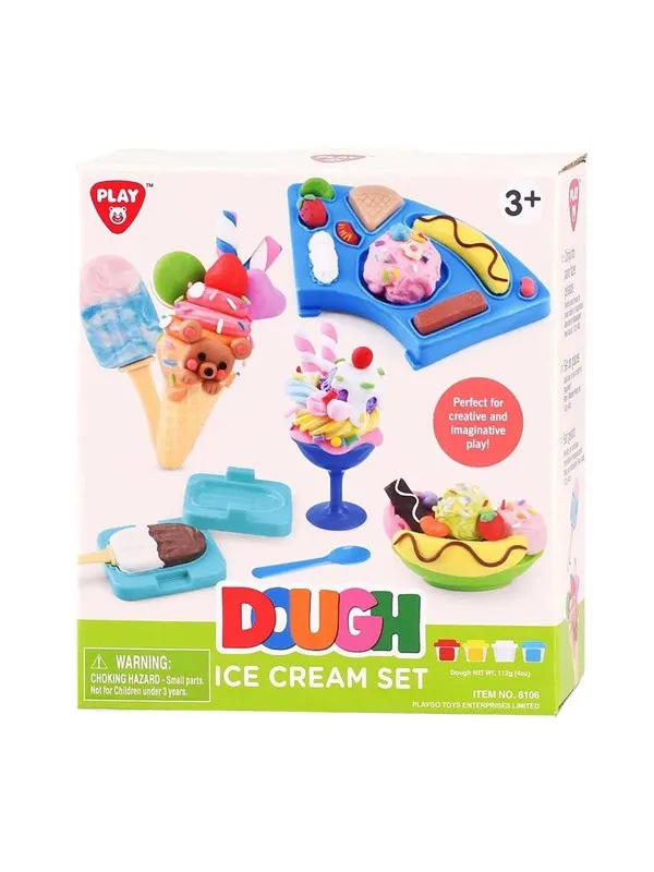 Playgo Ice Cream Clay Set - 4 Clay Pots
